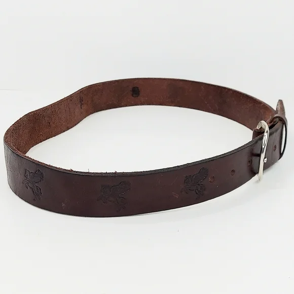 SINCERE Vintage Hand-Crafted Brown Leather Belt 36 - Picture 8 of 13